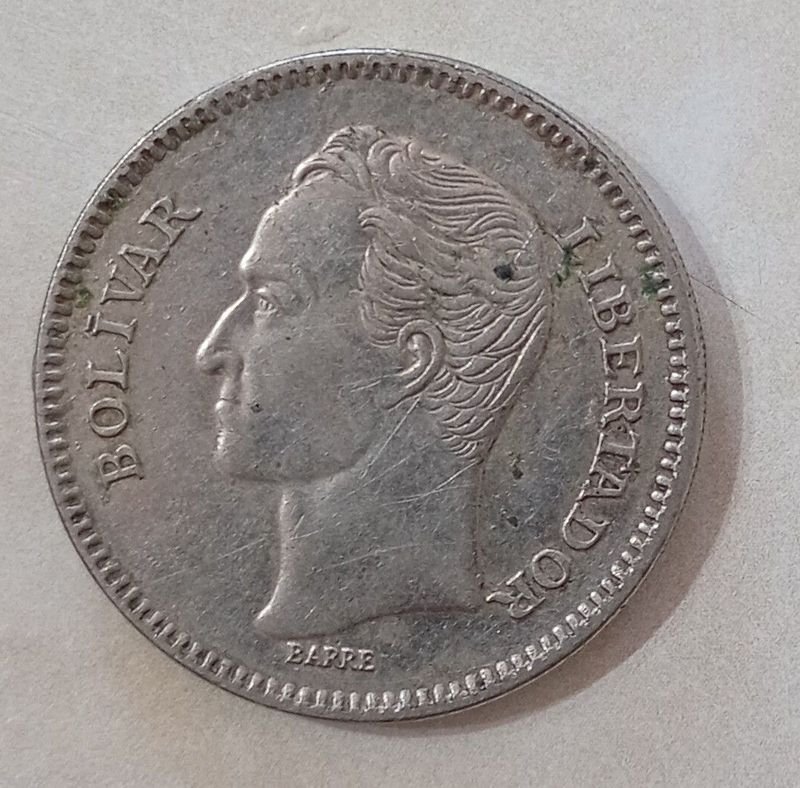 Moneda de 5 Bolívares de Venezuela del año 1989 - imagen 2