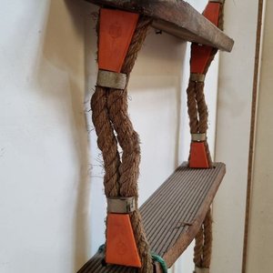 Conjunto de 2 Tramas de Escalera de Soga con Peldaños de Madera Rústica - imagen 4