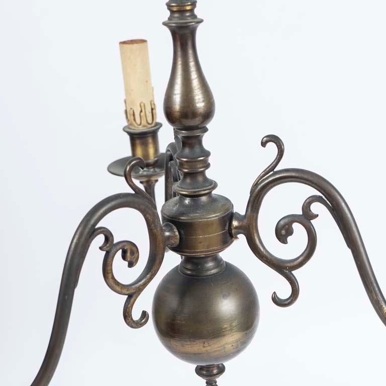 Lámpara de tres luces en bronce, estilo holandesa - imagen 2