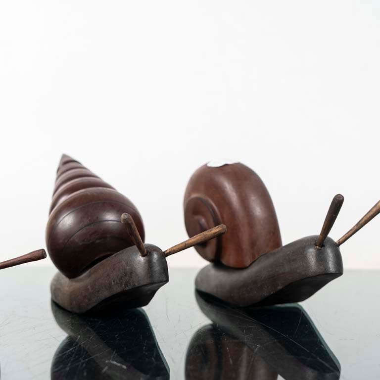 Cuatro caracoles de madera - imagen 2