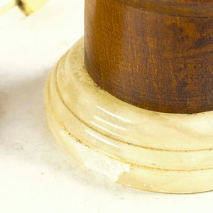 Par de Lámparas de Mesa Vintage en Madera y Alabastro - imagen 3