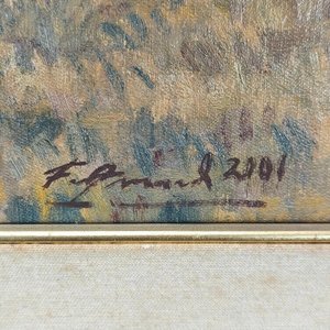 Óleo "Escena de Campo" de Fernando Amaral, firmado y fechado 2001 - imagen 4