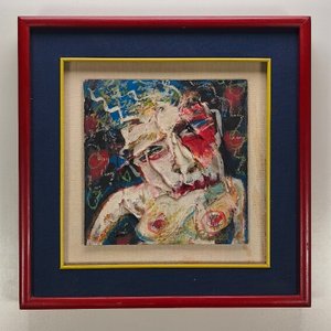 Obra de Arte Mixta Abstracta con Marco Colorido - imagen 1