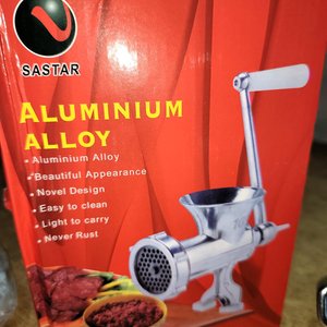 Picadora de Carne Manual SASTAR N°10 de Aluminio, Nueva en Caja - imagen 4