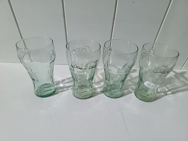 Lote de 4 Vasos Coca-Cola Vintage Verdes