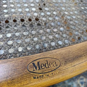 Butacas Italianas "Campanino" de Madera con Asiento de Esterilla y Almohadón - imagen 6