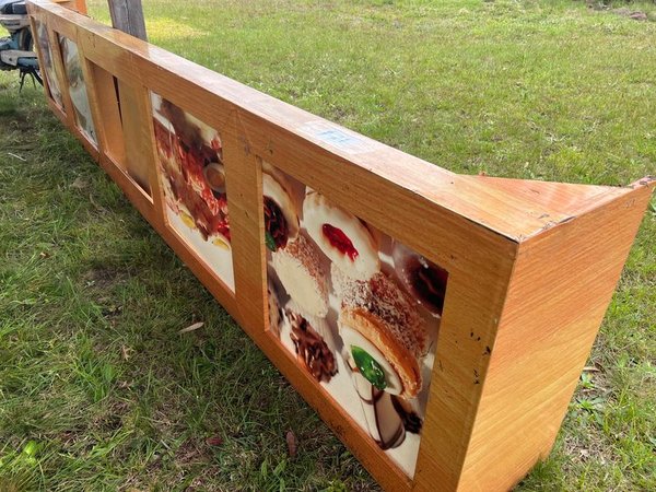 Gran Cartel Luminoso de Madera y Vidrio con Instalación Eléctrica - imagen 1