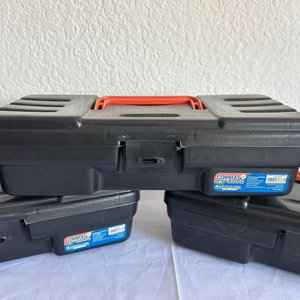 Set de 3 Valijas Multiuso Medianas Negras con Asa Naranja - imagen 4