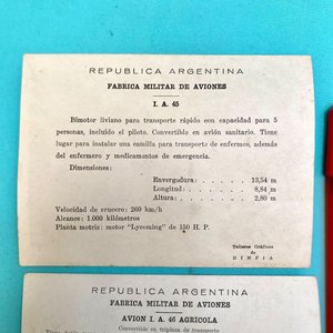 2 Postales Antiguas Aviones Fábrica Argentina DINFIA - imagen 6