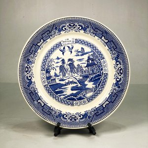 Plato de Porcelana Blanco y Azul Estilo Willow - 32 cm - imagen 1