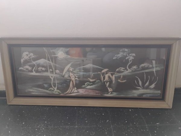Pintura al óleo enmarcada