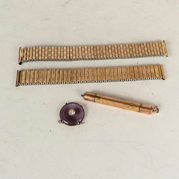 Lápiz Mecánico, Mallas de Reloj y Broche Vintage