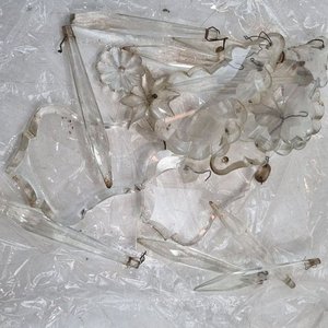 Araña de Techo Antigua Hierro Forjado y Cristal de Roca - imagen 7