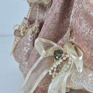 Muñeca de Porcelana Estilo Victoriano con Vestido Rosa Antiguo y Accesorios - imagen 4
