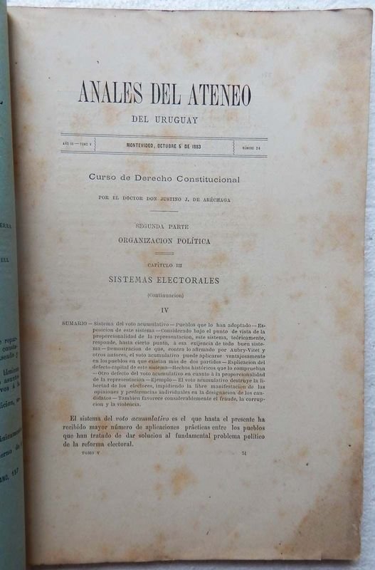 Revista Anales Del Ateneo Del Uruguay, publicación mensual de 1883 - imagen 2