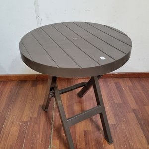Mesa Auxiliar Plegable Redonda Marrón para Exterior - imagen 2