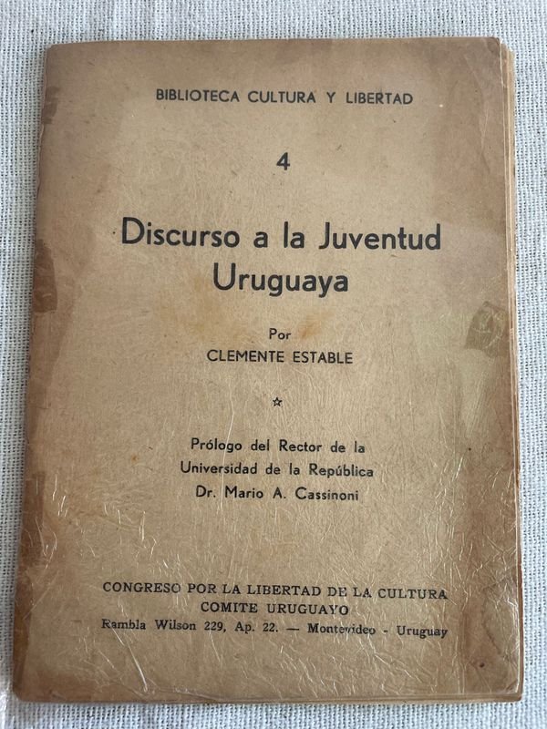 Libro "Discurso a la Juventud Uruguaya" por Clemente Estable - imagen 1