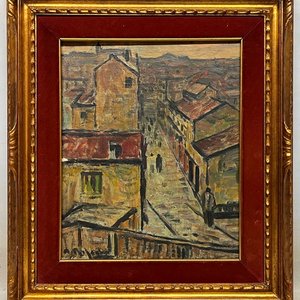 Alceu Ribeiro "Perspectiva de pueblo" Óleo sobre Tela (46x36 cm) - imagen 2
