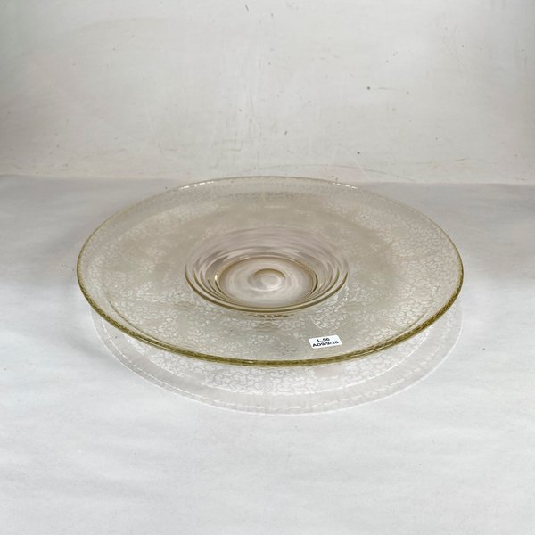 Centro de mesa de vidrio tallado al ácido, diámetro 38 cm - imagen 1