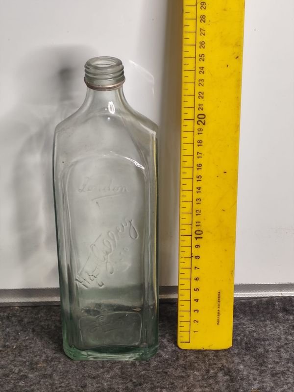 Botella Antigua de Vidrio para Gin "The Groggy" London
