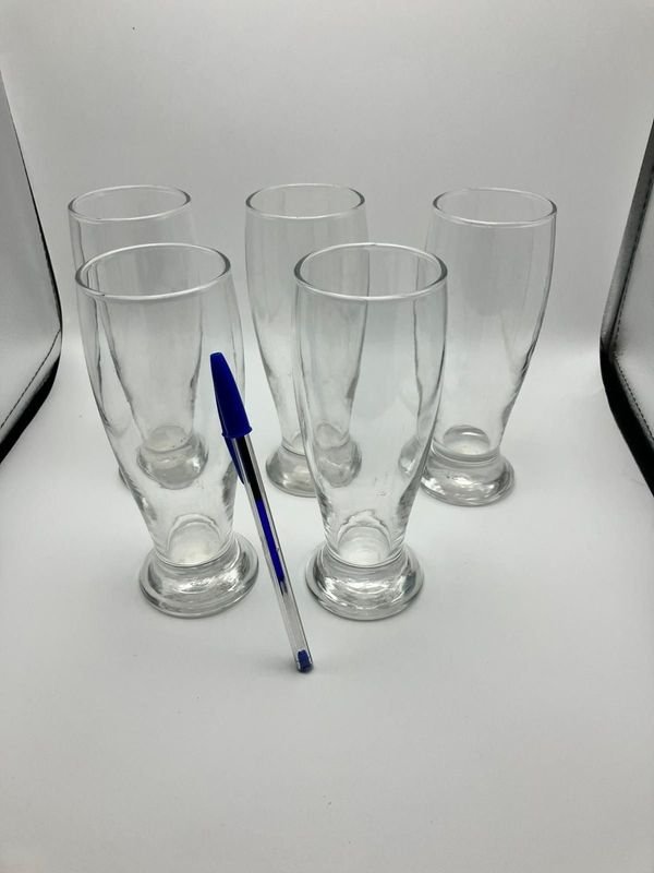 Conjunto de 5 Vasos de Vidrio para Cerveza Estilo Pilsner - imagen 1