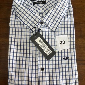 Camisa Hombre American Crew Talle XXL Cuadros Celeste y Blanco - imagen 1