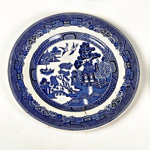 Seis Platillos de Postre Loza Inglesa Johnson Bros "Willow" - Diámetro 18 cm - imagen 3