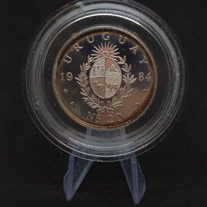 Moneda Ensayo "Pescadito" Uruguay 1984 de Plata, KM#P6 - imagen 3