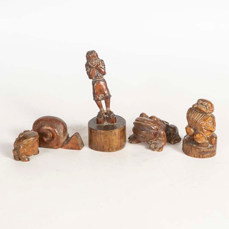 Cinco Tallas de Madera Artesanales Sabatel