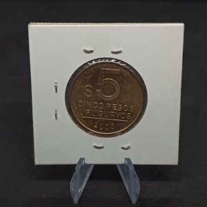 Moneda Uruguay 5 Pesos 2003 Error Giro 90° Sin Circular - imagen 4