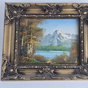 Par de Cuadros Decorativos Firmados: Paisaje y Flores Amarillas - imagen 2