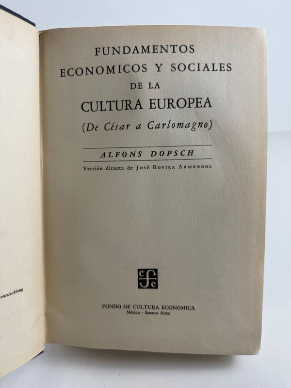 Libro de Economía y Sociedad Europea por Alfonso Dopsch - imagen 3