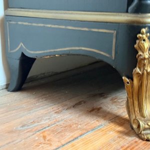 Chiffonier Francés Estilo Napoleón III Madera Laqueada Negra con Aplicaciones - imagen 13