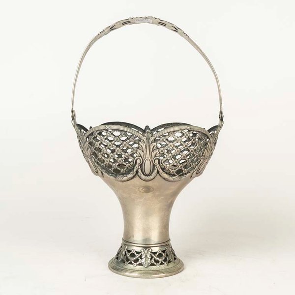 Canasta de Platina Calada Antigua - 20 cm