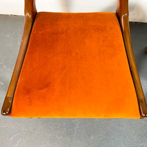 Par de Sillas Inglesas de Caoba con Asiento de Pana Naranja - imagen 3