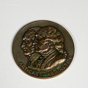 Dos Medallas Conmemorativas: Artigas y Washington, Sesquicentenario Uruguay - imagen 3