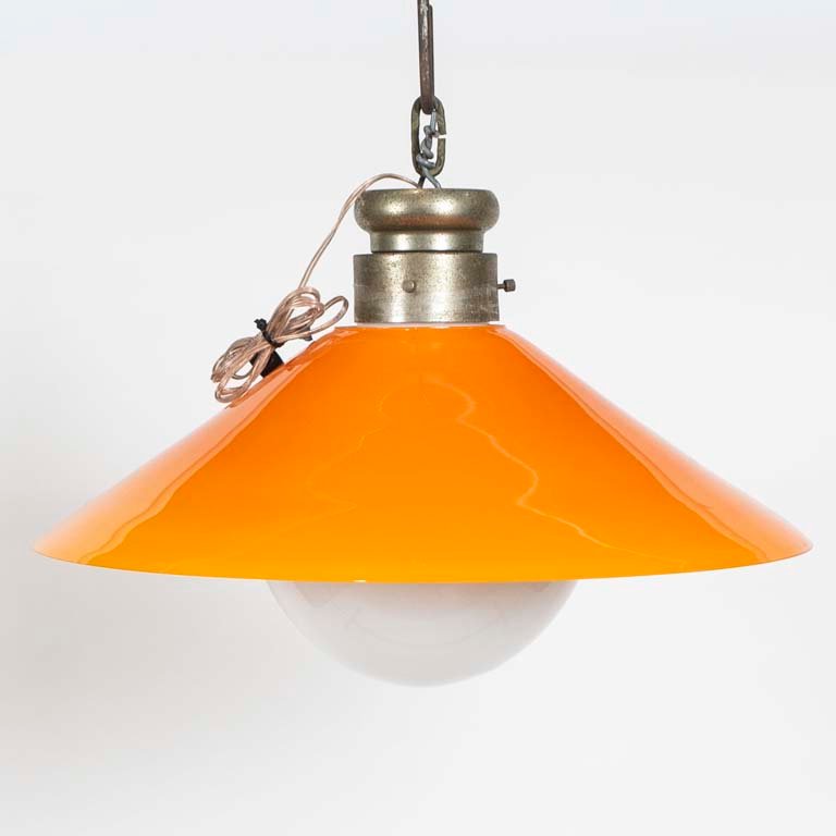 Colgante Italiano Cónico de Murano Naranja - Diámetro 50 cm