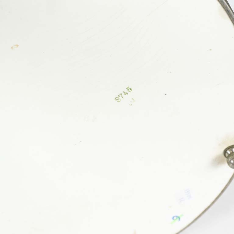 Bandeja mayolica y metal con asas craquelada para decoración - imagen 2