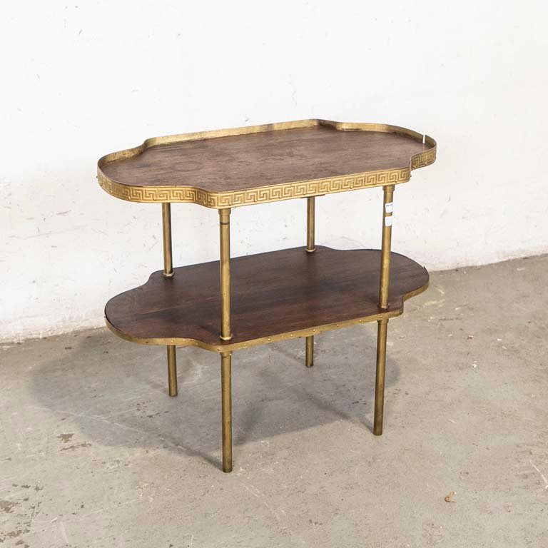 Lote siguiente: Mesa bar de dos niveles con detalles en oro