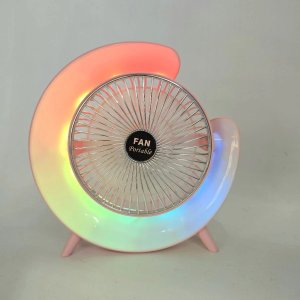 Ventilador Portátil a Batería con Luces LED RGB - imagen 1