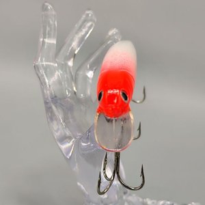 Señuelo de Pesca Artificial Tipo Minnow Rojo y Blanco con Babero y 3 Anzuelos - imagen 3