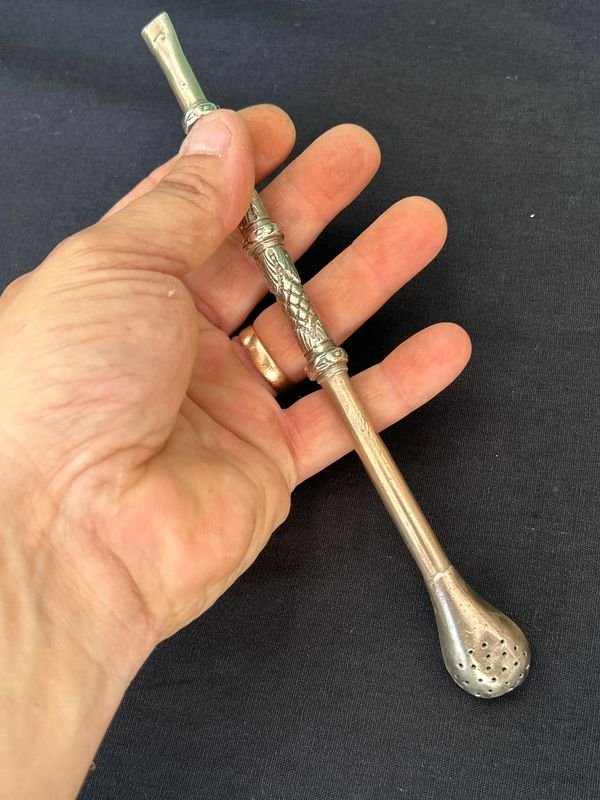 Bombilla de plata sana de la antigua Casa Rocha de Salto - imagen 6