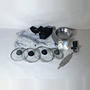 Lote de Utensilios de Cocina: Chaqueta de Chef, Bol Metálico y Accesorios - imagen 1