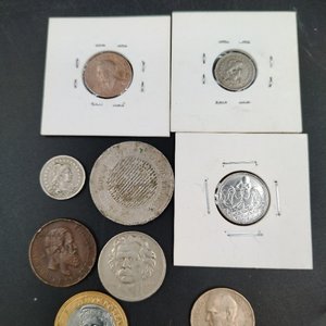 Lote de 9 Monedas de Brasil de Diferentes Épocas y Materiales - imagen 2
