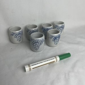 Juego de 6 Vasitos de Cerámica con Diseño de Uvas - imagen 5