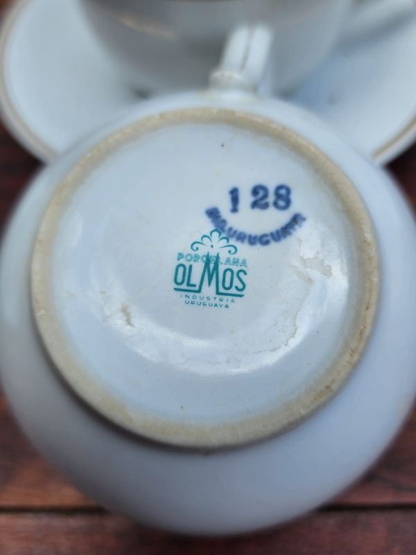 Juego de Café Porcelana Olmos Industria Uruguaya 13 Piezas