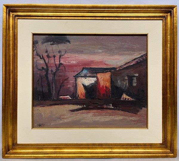 Lote siguiente: Pintura de Casimiro Motta: Casa y Árbol