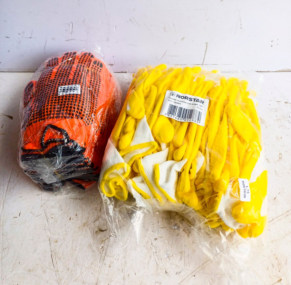 24 Pares de Guantes de Trabajo Amarillos y Naranjas