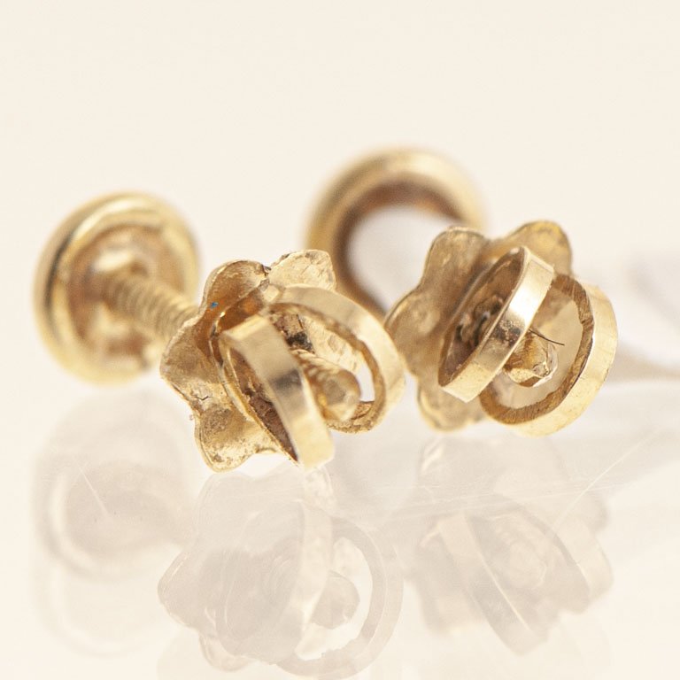 Pare de aretes de oro 18k con circonias - imagen 2