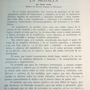 Publicaciones del Instituto Uruguayo de Numismática: La Medalla y Estatutos (1956) - imagen 4
